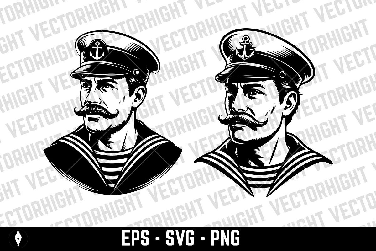 Classic sailor or captain portrait, a Person Illustration by Vectorhight (Photo 3 of 3)
