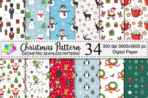 Christmas Pattern Digital Paper, a Pattern Graphic by Canvas Craft