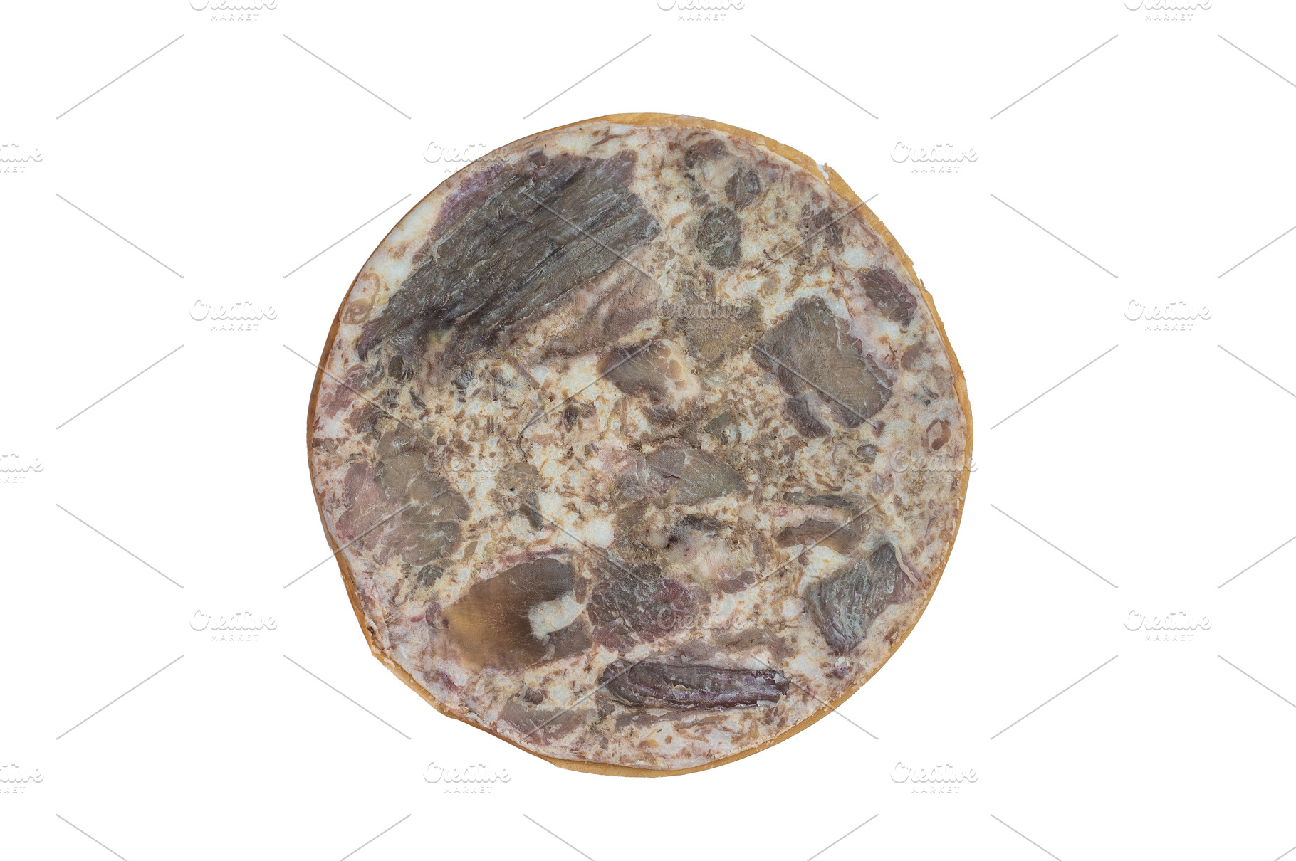 Turkish kavurma loaf with compressed browned meat fibers and ren, a Food & Drink Photo by composter-box@mail.ru