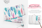 Watercolor feathers patterns, a Pattern Graphic by Jermolina Mockups (Thumbnail 3 of 4)