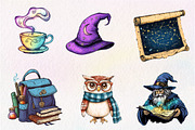 Cute Wizard School  Clipart, an Illustration by CreationArt (Thumbnail 3 of 9)