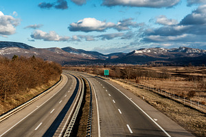 Two line wide highway curve