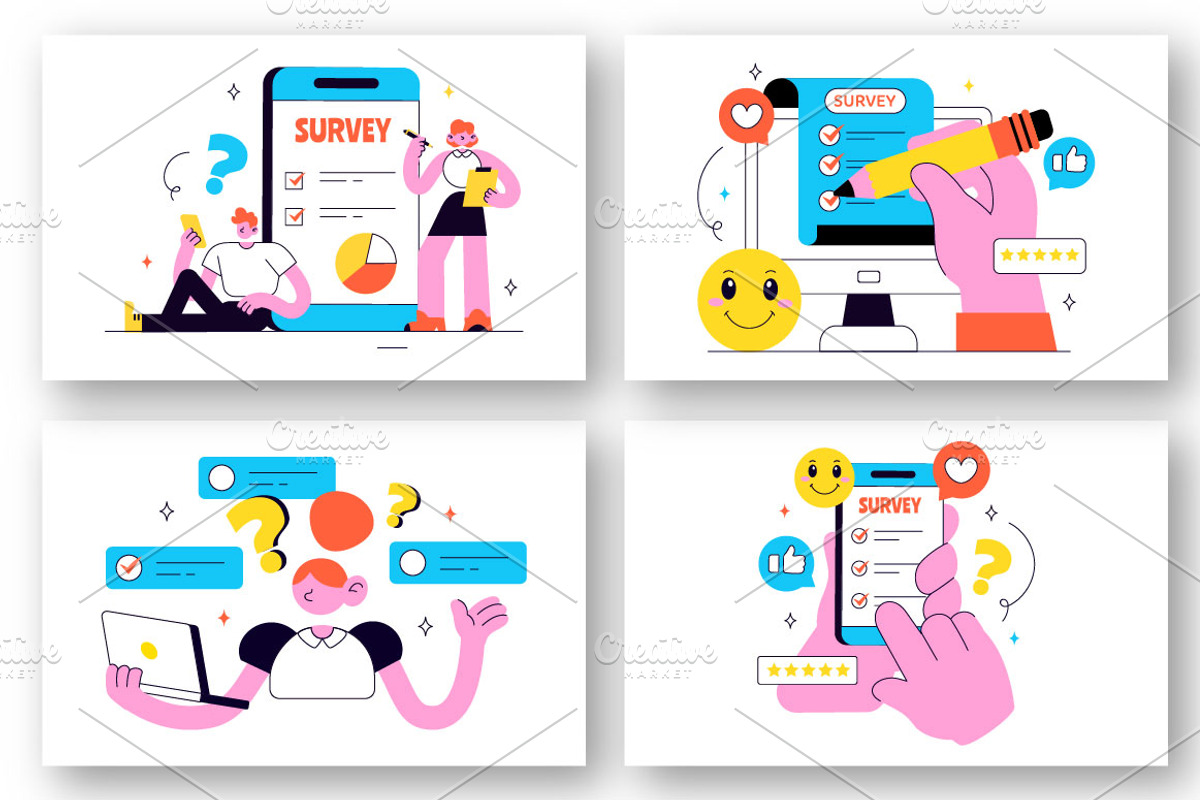 10 Survey Vector Illustration, a Technology Illustration by denayunebgt (Photo 3 of 4)