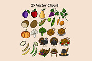 Thanksgiving Day Patterns Clipart, a Seasonal Illustration by Elatedowl (Thumbnail 2 of 16)
