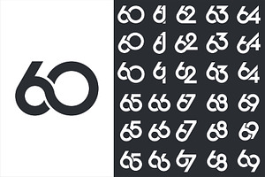 Creative Number 60 To 69 Logo Design