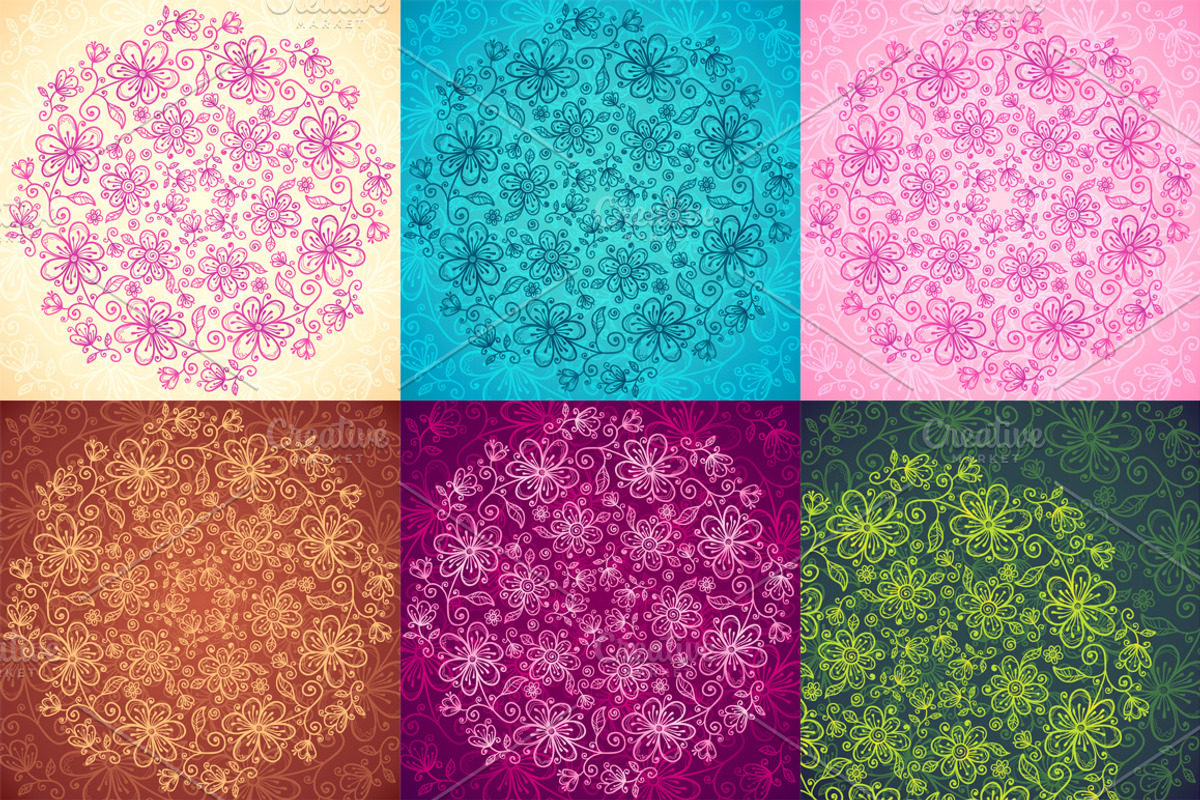 24 vector floral backgrounds preview 4