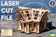 Small 3d Greenhouse - Laser Cut File, an Object Graphic by VectorPainter (Thumbnail 1 of 14)
