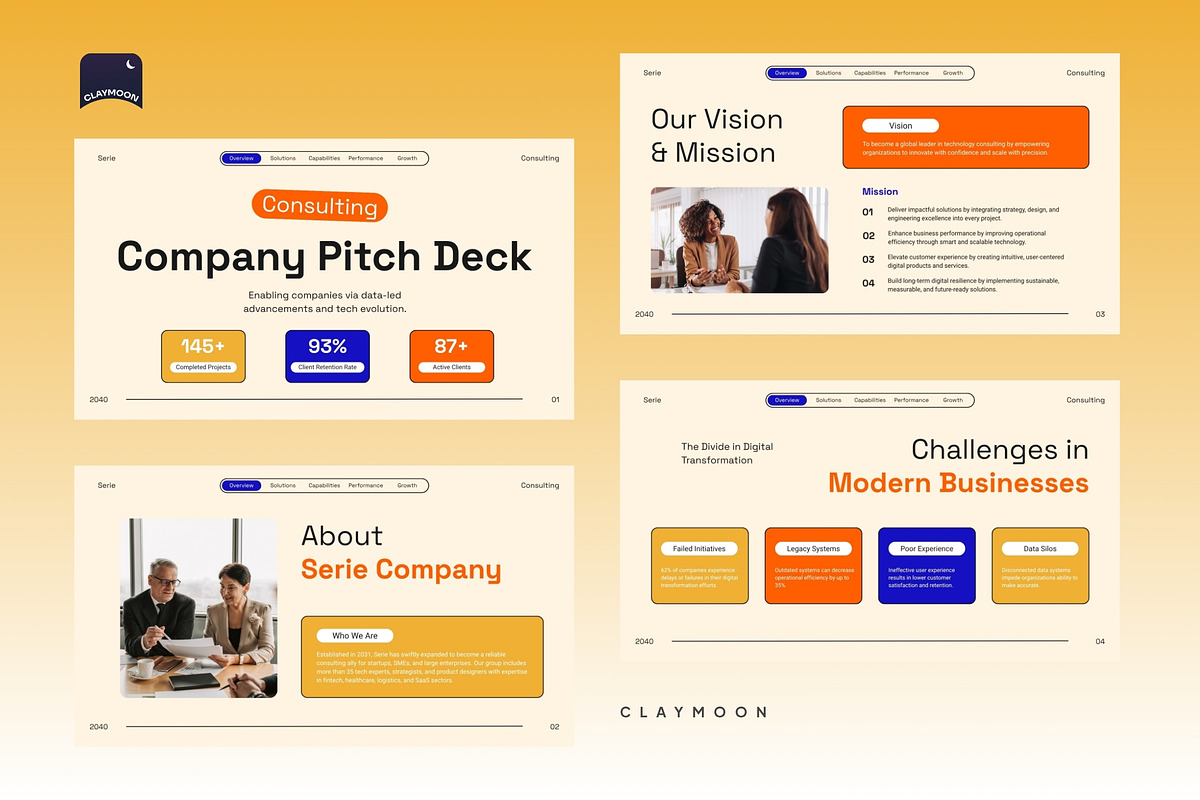Serie Consulting Company Pitch Deck, a Presentation Template by Claymoon Lab (Photo 4 of 9)