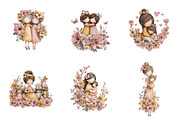 whimsical mothers day clipart, an Animal Illustration by GatewayDesign (Thumbnail 2 of 7)