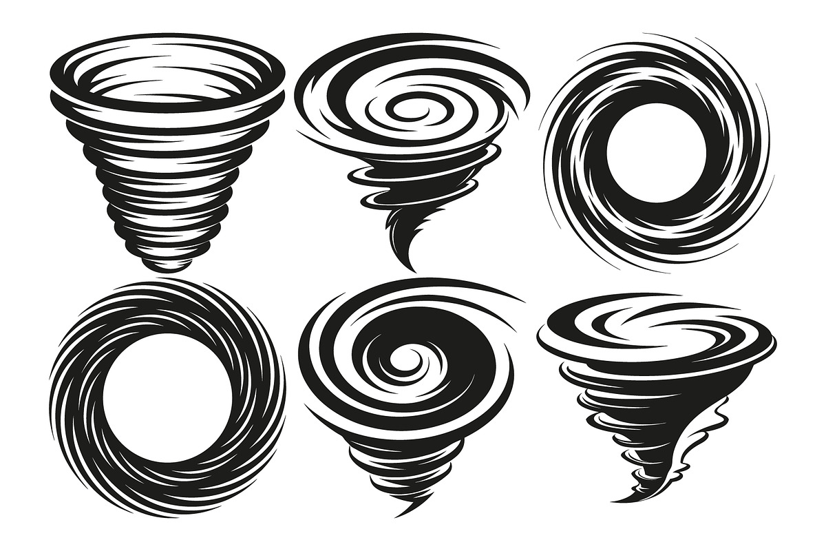 Tornado and Whirlwind Vectors, an Object Graphic by Billah Hub