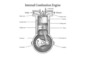 Internal Combustion Engine, an Illustration by AlexArt