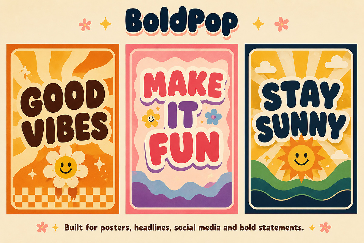 BoldPop – Chunky Display Font, a Slab Serif Font by Wow Magic (Photo 5 of 5)
