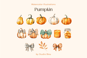 Pumpkin Spice Watercolor Clipart