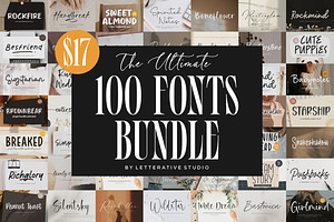The ULTIMATE! 100 Font Bundle!