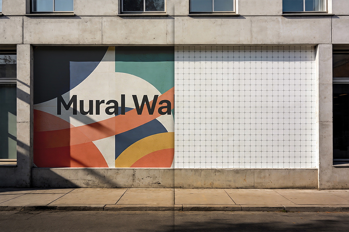 Mural Wall Mockup, an Advertising Mockup by Pitchlook.Studio (Photo 5 of 5)