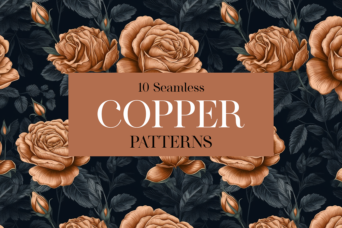 10 Copper Botanica Patterns, a Pattern Graphic by Motifs (Photo 8 of 12)