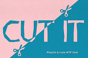 Cut It! Playful & cute cutout font, a Serif Font by Begin Again (Thumbnail 1 of 8)