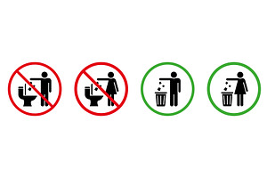 Keep Clean Toilet Silhouette Icon, an Object Illustration by Vector Creator