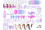 New Year Cliparts, a Seasonal Illustration by GlamArtZhanna (Thumbnail 2 of 3)