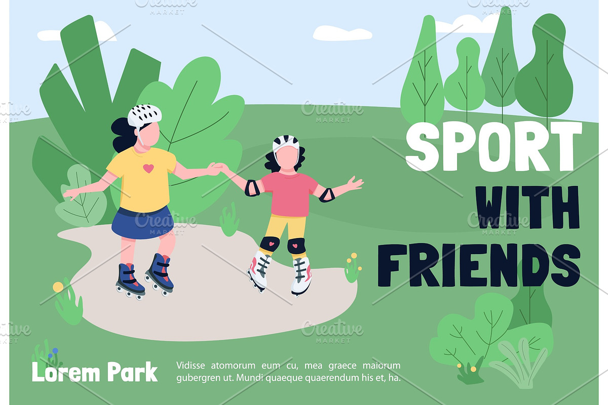 Sport with friends banner template, a Poster Template by IMG visuals characters