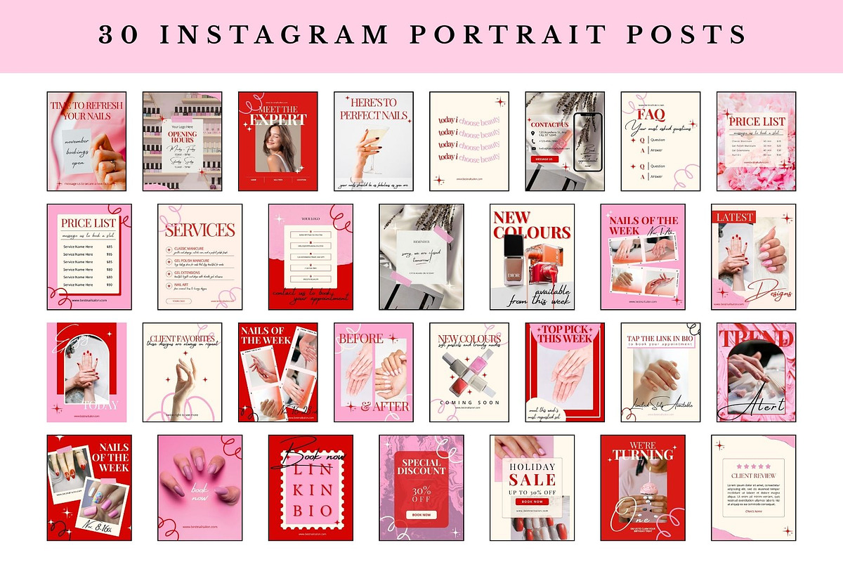 Nail Salon Social Media Templates preview 3