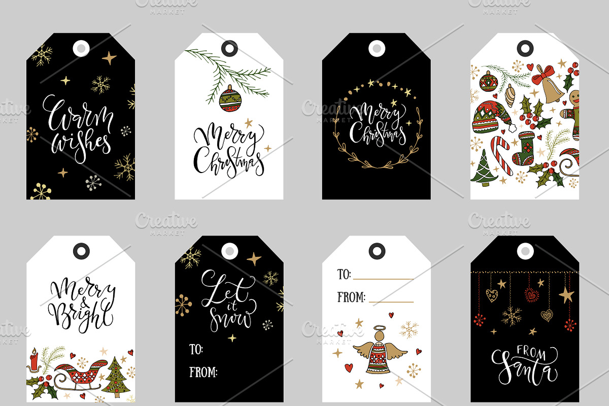Christmas tags, labels & badges set, a Templates & Theme by Svetlana Kurako