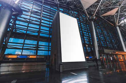 Billboard mockup in airport terminal, a Business Photo by SkyNext