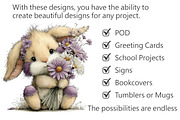 Whimsical Bunny Clipart, an Illustration by Pixels.Craft (Thumbnail 3 of 5)
