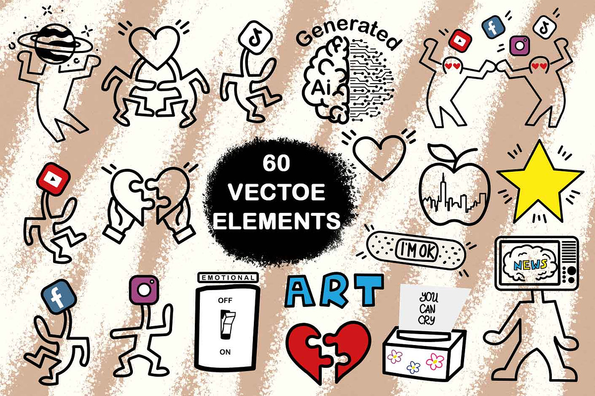 Children Clipart in Modern Style, a Work Illustration by JT_Design_Art (Photo 2 of 6)