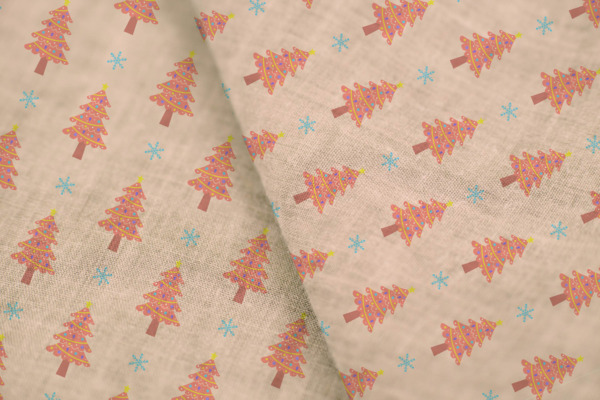 Pink Christmas tree seamless pattern, a Pattern Graphic by JulyGart (Photo 5 of 5)