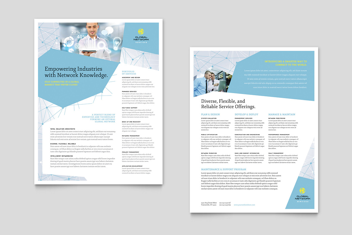 Global Network Datasheet Template, a Flyer Template by StockLayouts (Photo 4 of 5)