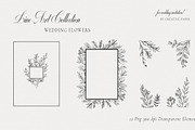 Line Art Collection, Wedding Flowers, a Background Graphic by by creative paper (Thumbnail 5 of 5)