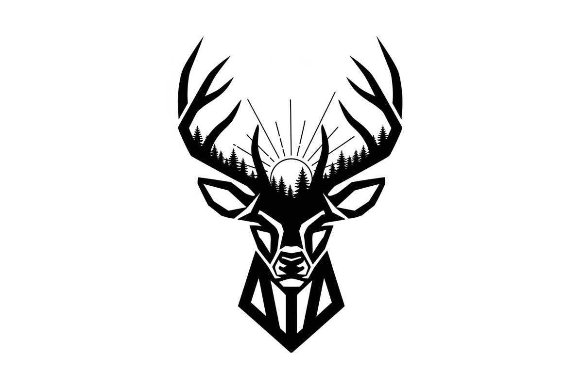 Artistic Geometric Deer Head Bundle, an Illustration by yasushie (Photo 16 of 31)