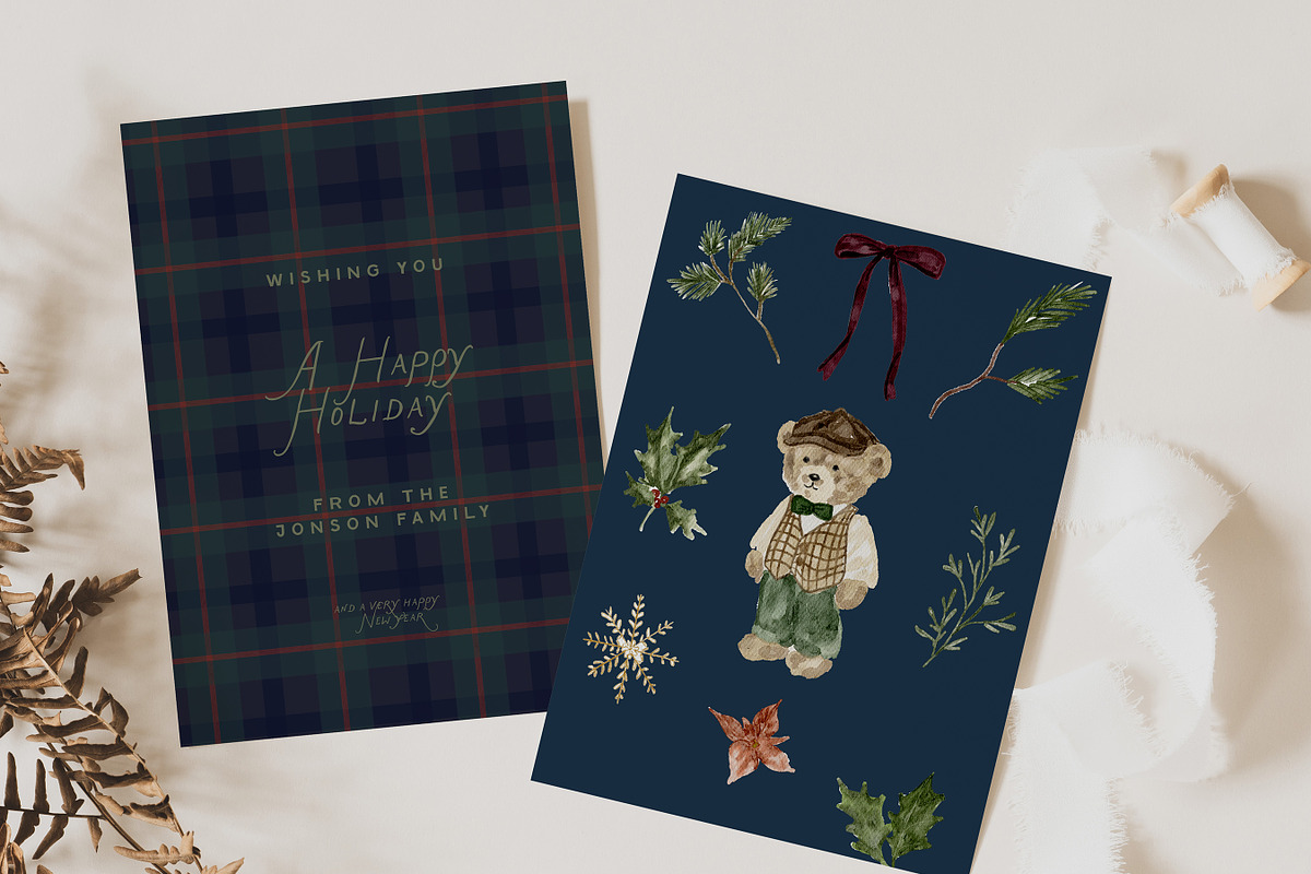 Classic Christmas Watercolor & Cards, an Object Graphic by Laras Wonderland (Photo 2 of 12)