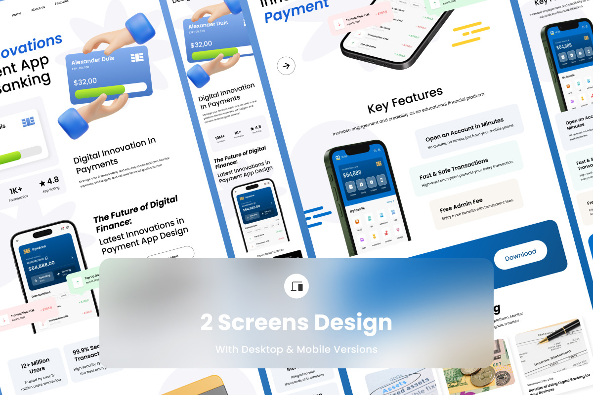 NeoBank – Clean Finance Landing Page, a Landing Page Template by trabaskriya (Photo 3 of 5)