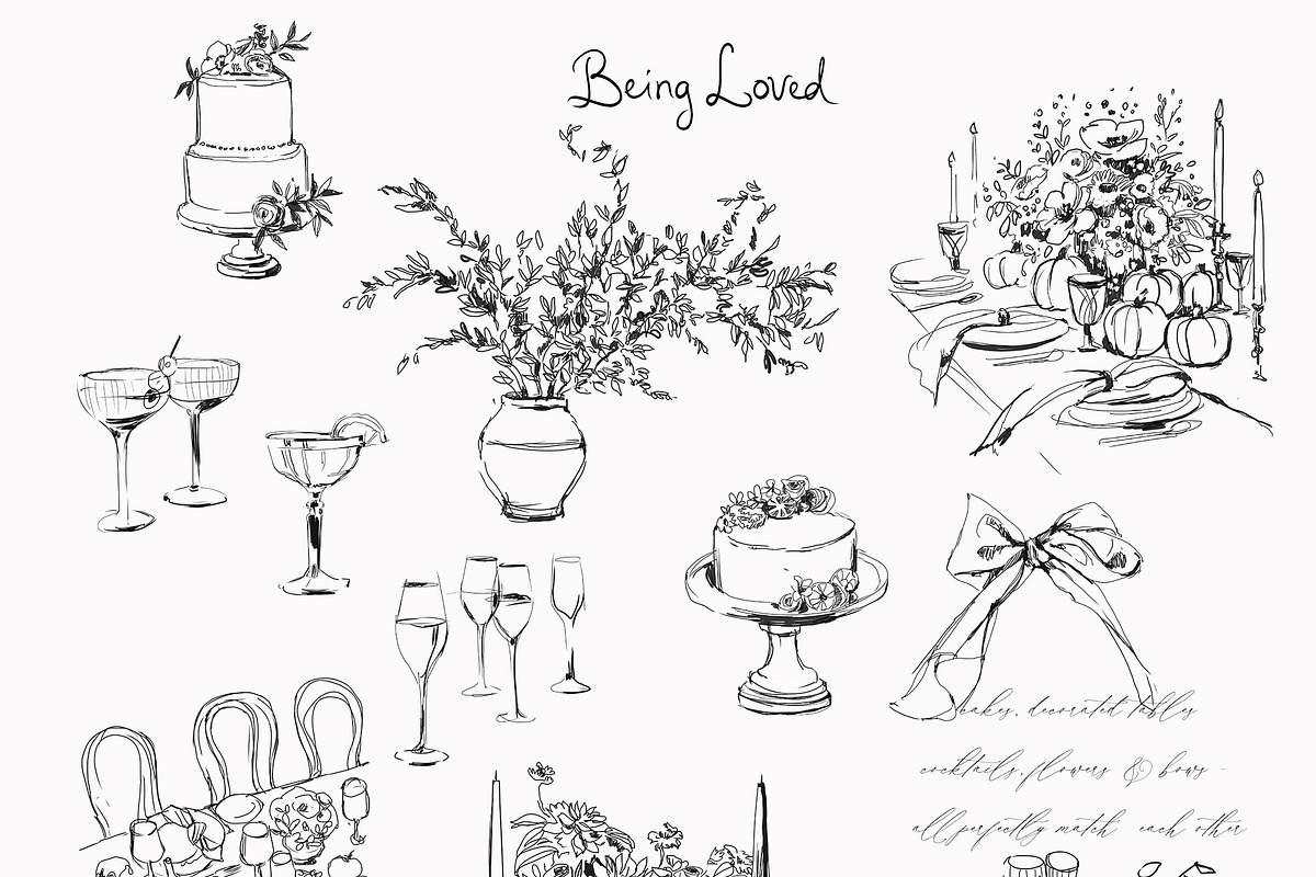 Being Loved - Vintage Line Art, a Decorative Illustration by whiteheartdesign (Photo 7 of 14)