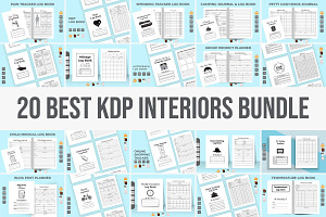 20 Best KDP Interiors Bundle, a Stationery Template by Iftikhar Alam