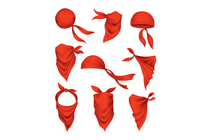 Red realistic bandana on neck. Youth, an Object Illustration by the8monkey