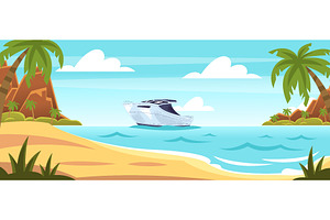 Island sand beach. Tropical coast