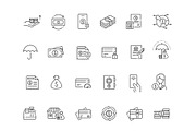 Money and Banking Symbols, an Outline Icon by Tettygreen (Thumbnail 2 of 2)
