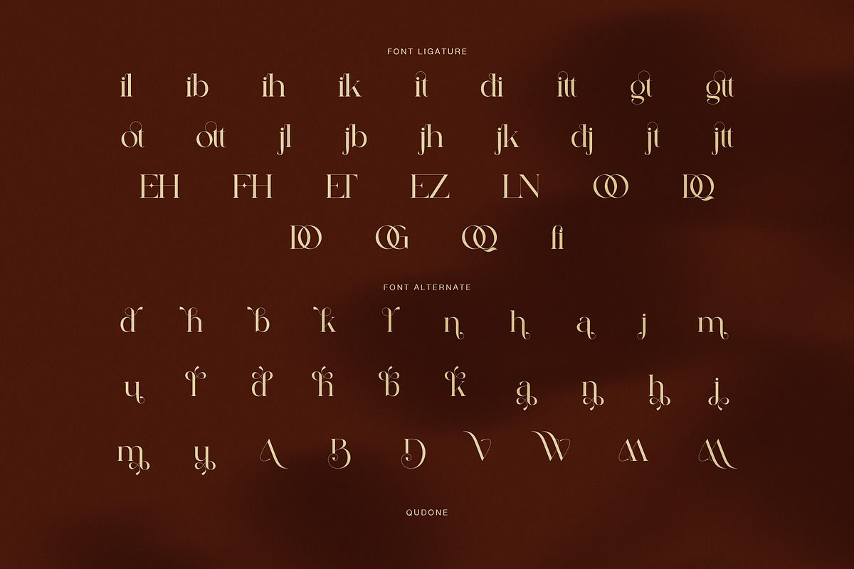Qudone Luxury Serif Display Font, a Serif Font by Perfectype (Photo 8 of 8)