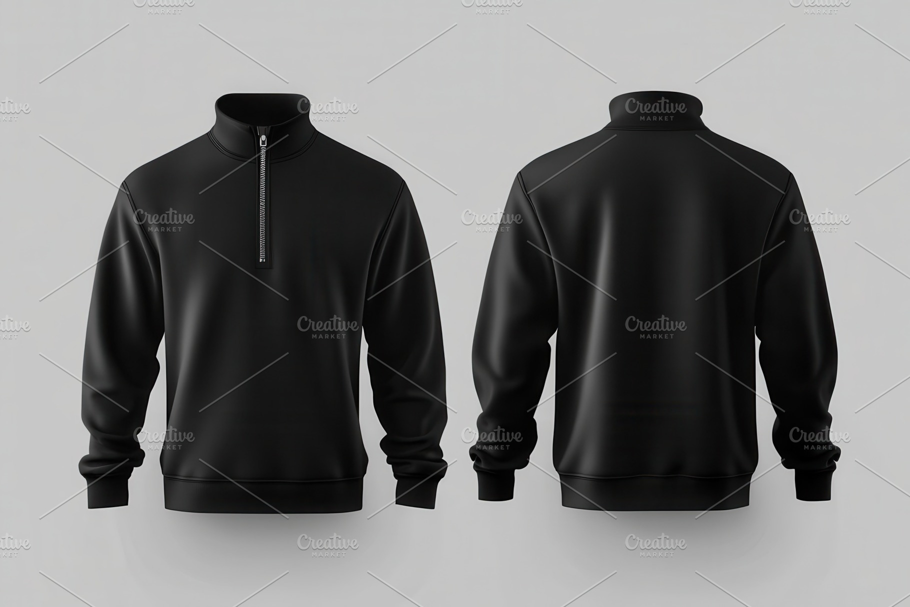 Stylish black quarter zip sweater, a Photo by Pavel_design