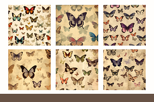 Vintage Butterflies Digital Paper