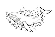 Whale Line Art Vector Bundle, an Illustration by yasushie (Thumbnail 14 of 51)