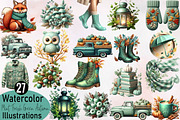 Mint Fresh Green Autumn Clipart Bund, an Illustration by SVGArt (Thumbnail 1 of 8)