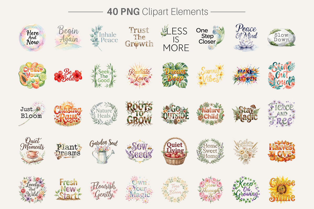 Floral Growth Quote Sublimation PNG, an Illustration by Artnoy (Photo 2 of 8)