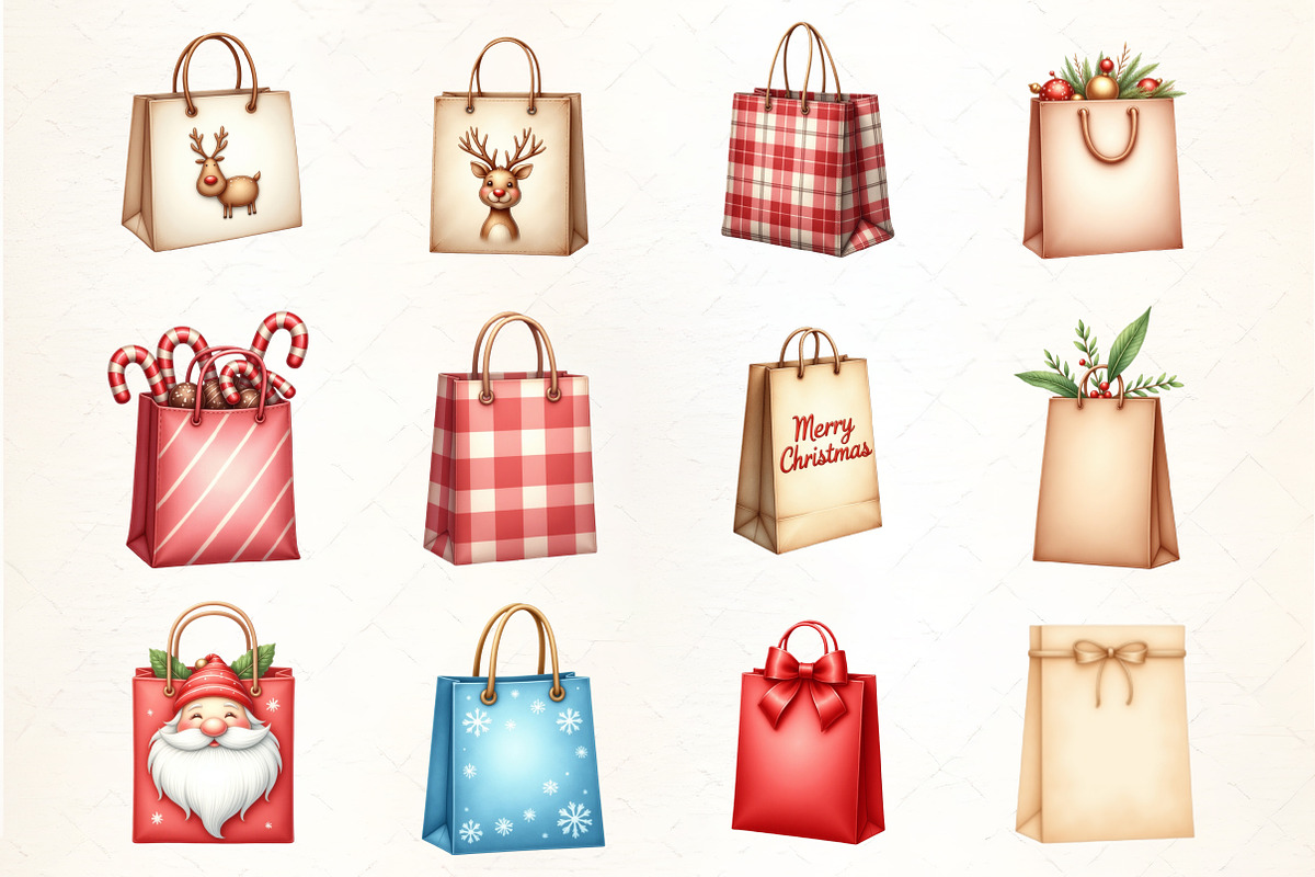 Holiday Shopping Bag Clipart, an Illustration by CrexoraLab (Photo 3 of 5)