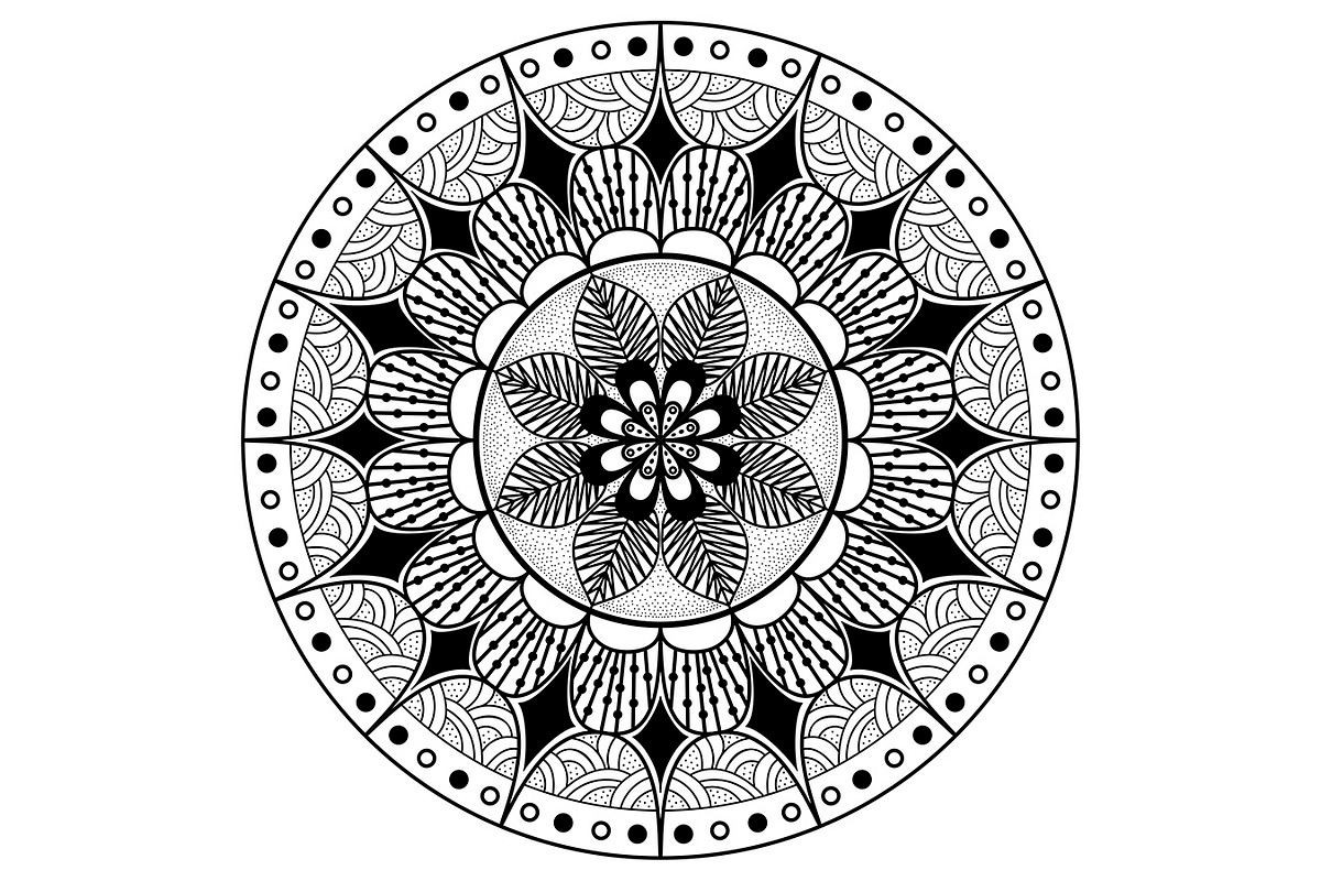 Black and white geometrical mandala, an Object Graphic by Xella Design (Photo 2 of 2)