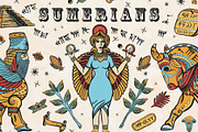 Sumerians old school tatttoo, a Background Graphic by intueri (Thumbnail 1 of 7)