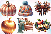 Watercolor Elegant Autumn Clipart, a Seasonal Illustration by Canvas Craft (Thumbnail 4 of 8)